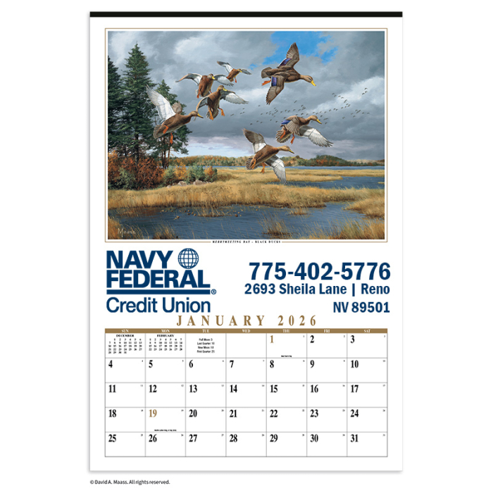Custom Printed Maass Wildfowl Executive Wall Calendars