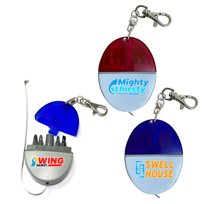 Custom Printed Mini Tool Kits with Tape Measure and Keychain