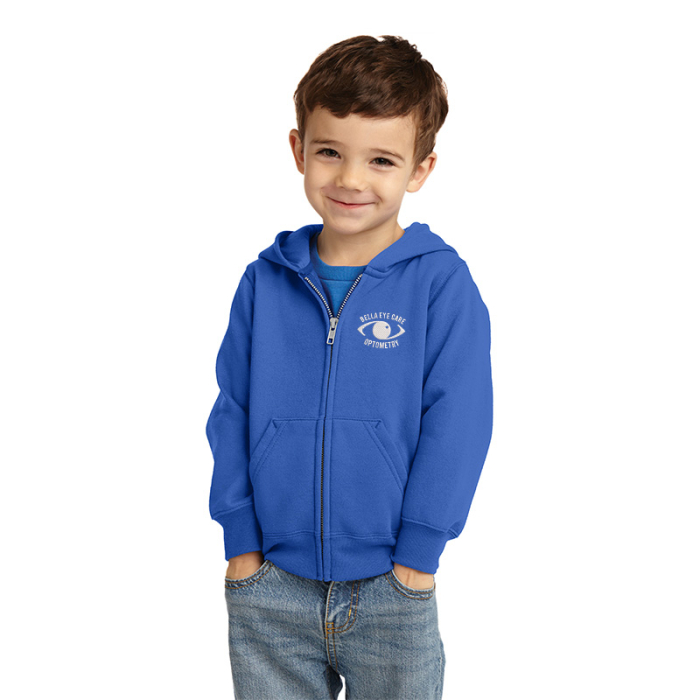 Custom Printed Port & Company® Toddler Core Fleece Full-Zip Hooded Sweatshirts