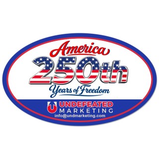 USA 250th 5x3 Oval Outdoor Magnet - 30 Mil