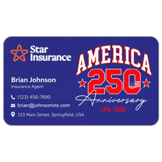 USA 250th Business Card Indoor Magnet - 20 Mil