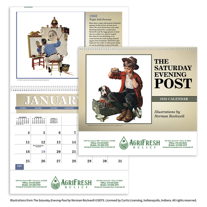 Custom Saturday Evening Post Pocket Calendars