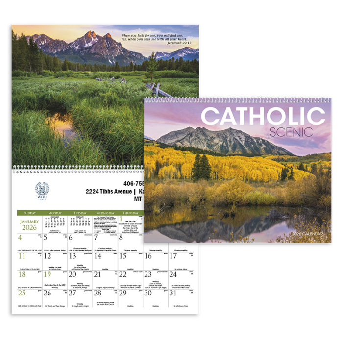 Custom Printed Catholic Scenic Wall Calendars