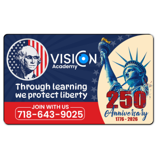 USA 250th 3x5 Round Corner Indoor Magnet - 20 Mil