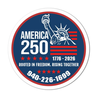 USA 250th 5.5 Inch Circle Outdoor Magnet - 30 Mil