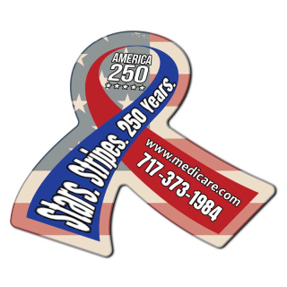 USA 250th Ribbon Shape Magnet 2.68x2.25 - 20 Mil