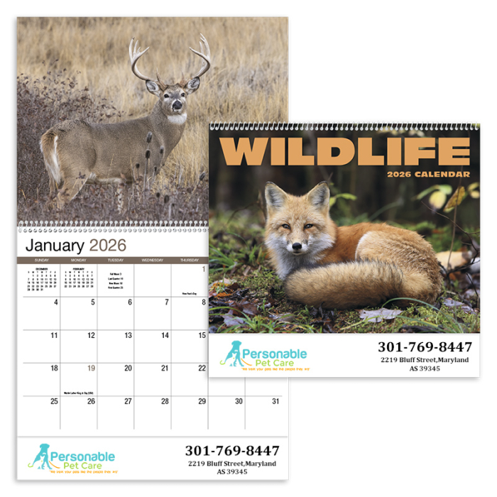 Custom Wildlife Appointment Spiral Wall Calendars