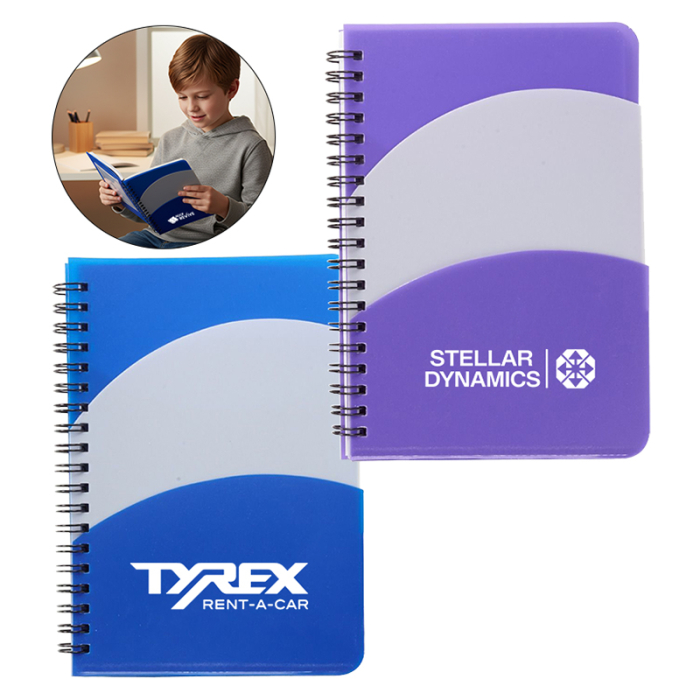 Customized 5 x 7 Inch Santiago Double Pocket Notebooks