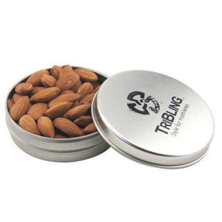 7/8x3 1/4 Inch Round Tins with Almonds