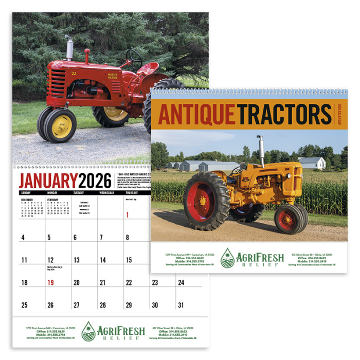 Customized Antique Tractors Wall Calendars
