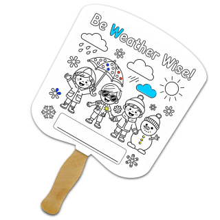 Bread Shape Full Color One Sided Coloring Hand Fans -...