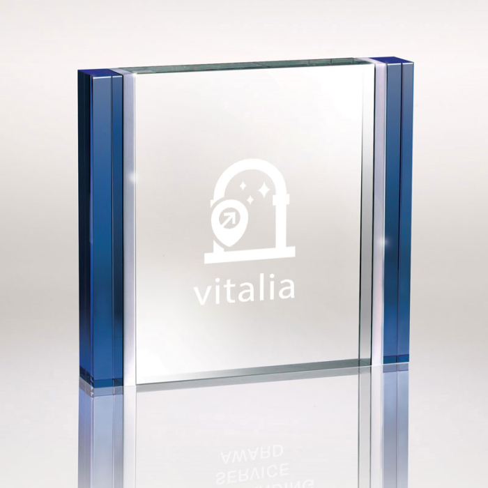 Customized Cosenza III Blue and Aluminum Edged Rectangles