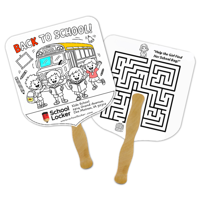 Customized Elect Shape Full Color Double Sided Coloring Hand Fans - 16 pt
