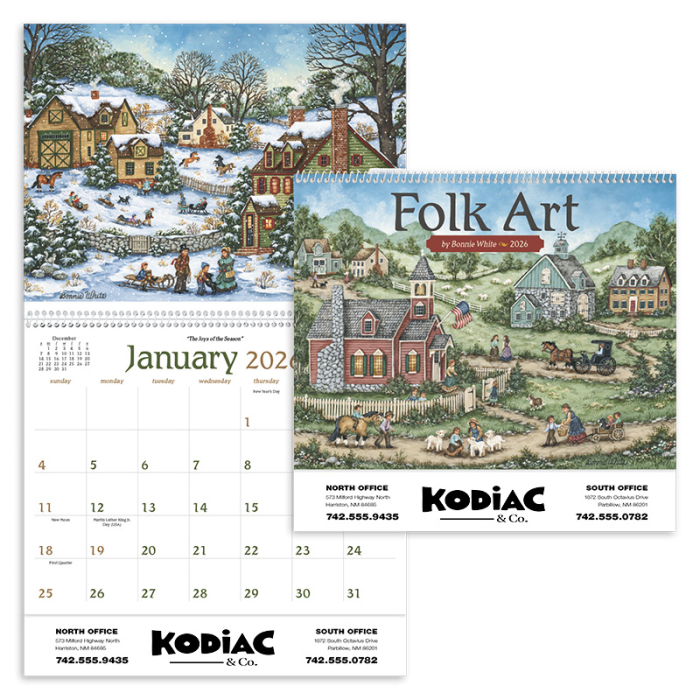 Customized Folk Art Wall Calendars