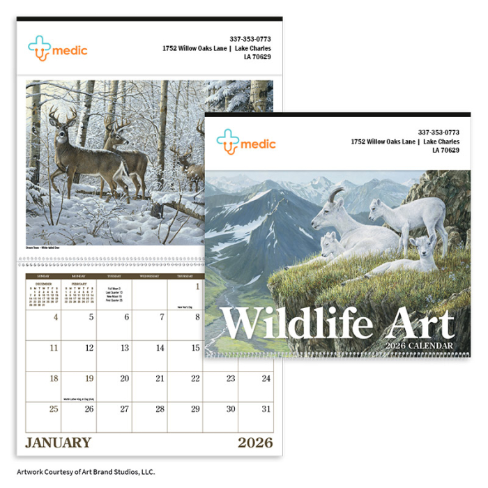 Personalized Wildlife Art Wall Calendars