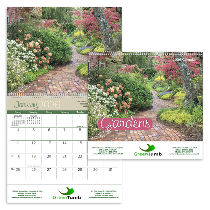 Customized Gardens Wall Calendars
