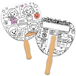 Leaf Shape Full Color Double Sided Coloring Hand Fans...