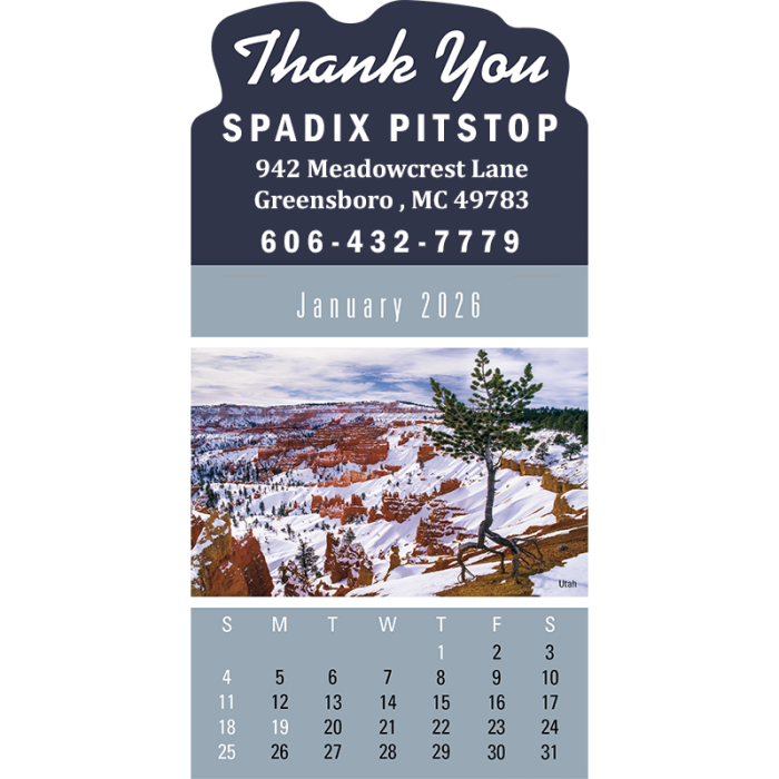 Customized Press-N-Stick Scenic Calendars