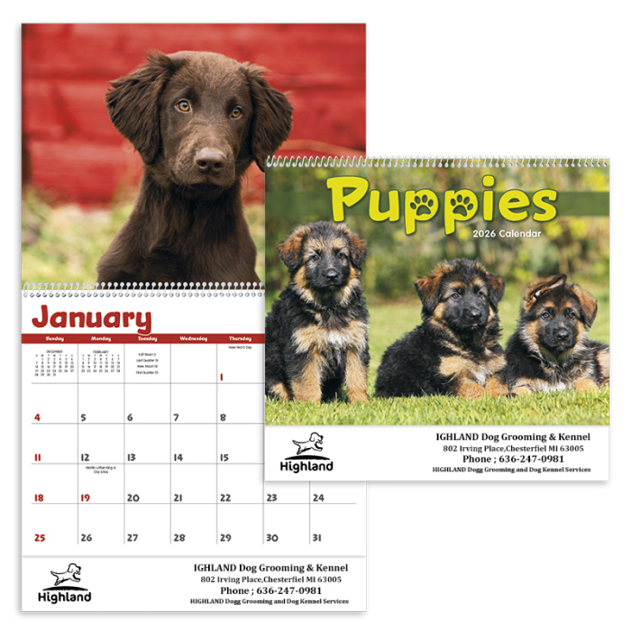 Customized Puppies Wall Calendars