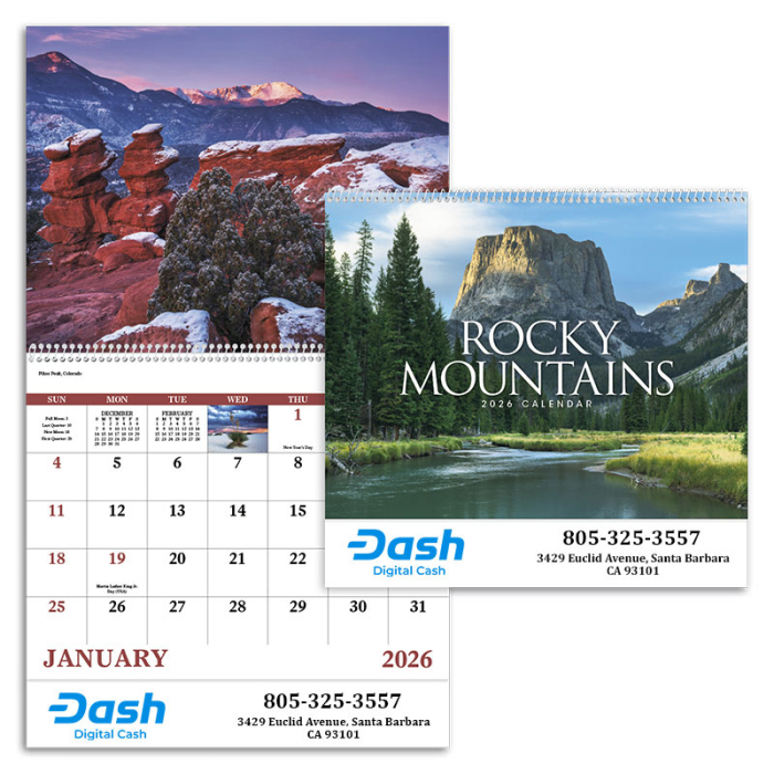 Customized Rocky Mountains Spiral Calendars