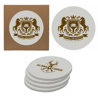 Round Absorbent Stone 4 Pack Coasters