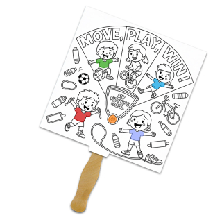 Square Shape Full Color One Sided Coloring Hand Fans...