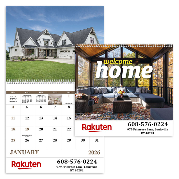 Customized Welcome Home Spiral Calendars