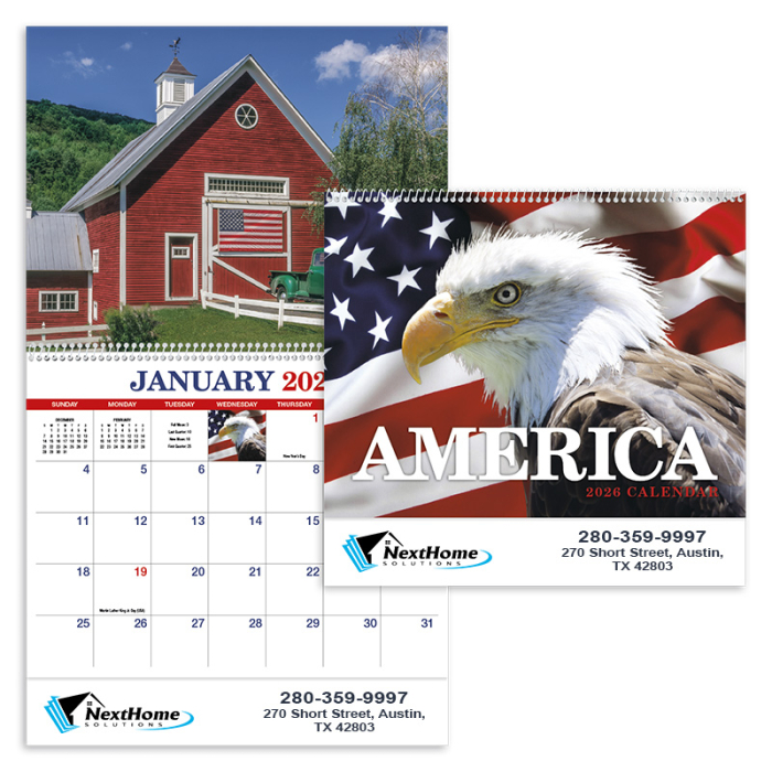Imprinted America Appointment Spiral Wall Calendars