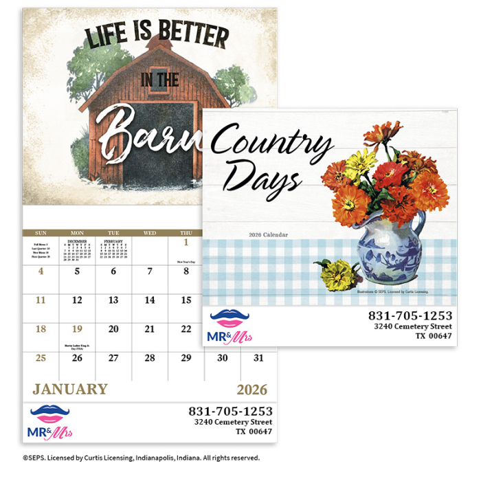Imprinted Country Days Calendars