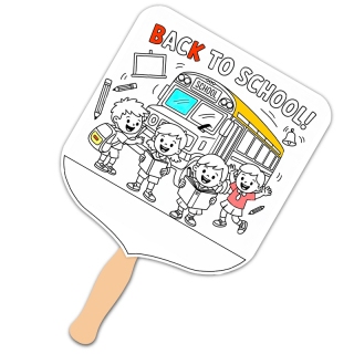 Elect Shape Full Color One Sided Coloring Hand Fans -...