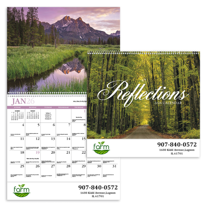 Imprinted Reflections Non-Denominational Appointment Spiral Wall Calendars