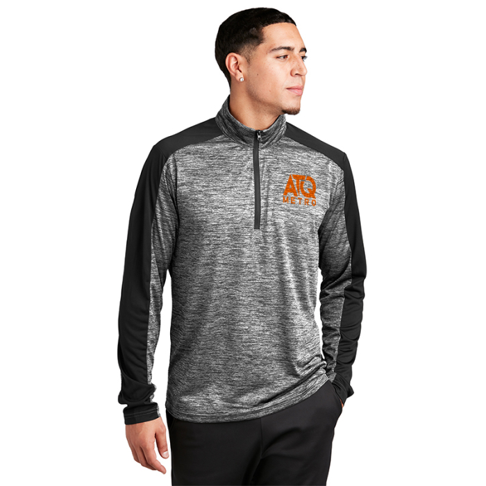 Imprinted Sport-Tek® PosiCharge® Electric Heather Colorblock Quater-Zip Pullovers