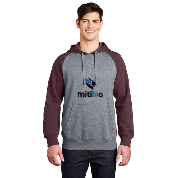 Imprinted Sport-Tek® Raglan Colorblock Pullover Hooded Sweatshirts