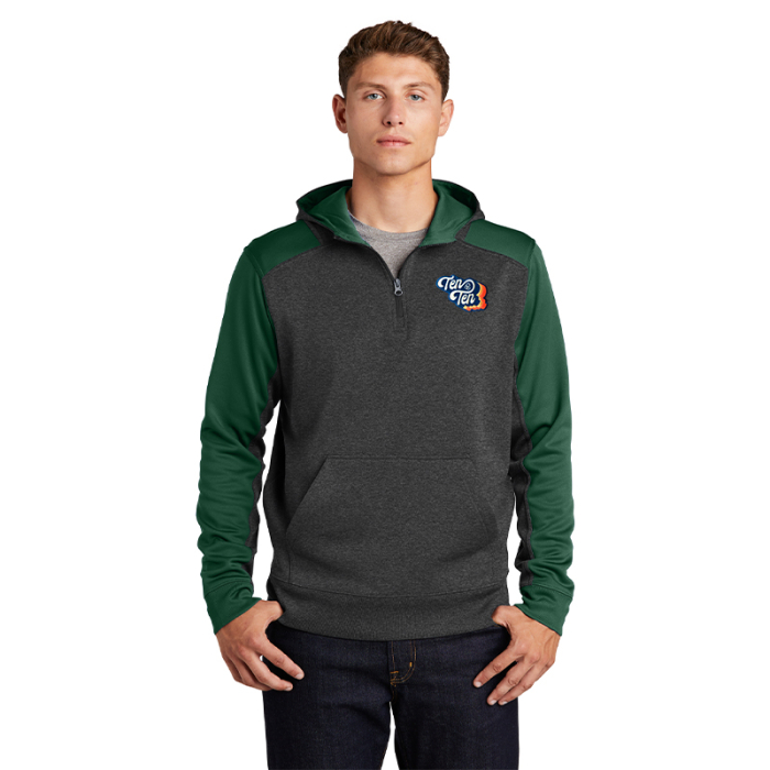Imprinted Sport-Tek® Tech Fleece Colorblock Quarter Zip Hooded Sweatshirts