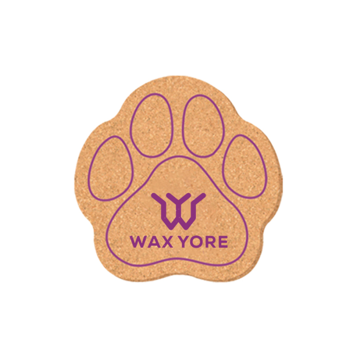 Personalized 5x5 Inch Paw Shape Solid Cork Coasters