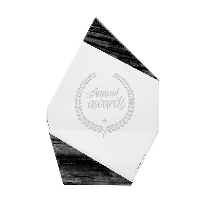 Personalized Aquila Crystal Polygons with Marble Trim