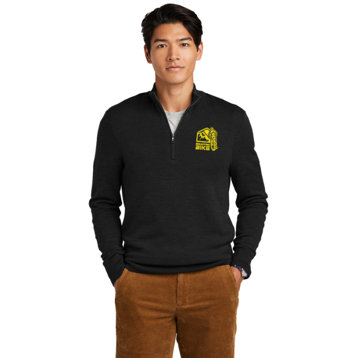 Personalized Brooks Brothers® Washable Merino Birdseye Quarter Zip Sweaters