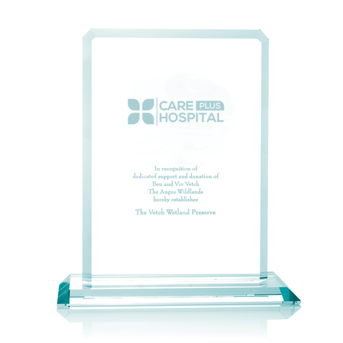 Personalized Clipped Jade Crystal Awards