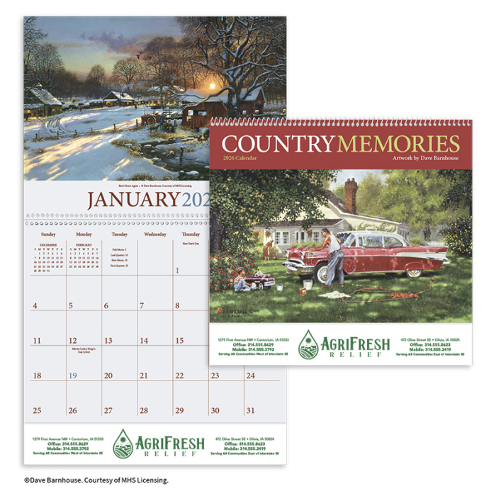 Personalized Country Memories Wall Calendars