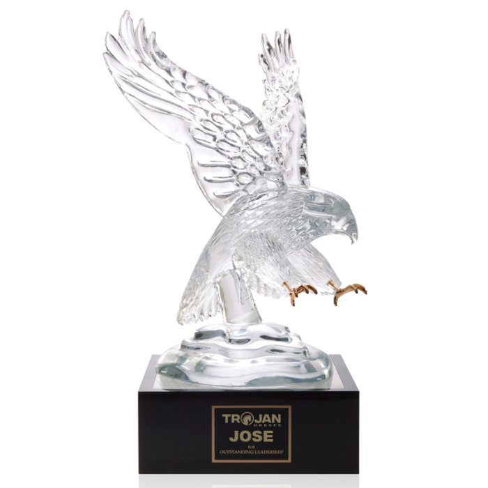 Personalized Eagle Awards with 4 Inch Lighted Pedestals 