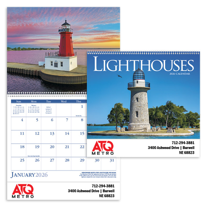 Personalized Lighthouses Wall Calendars