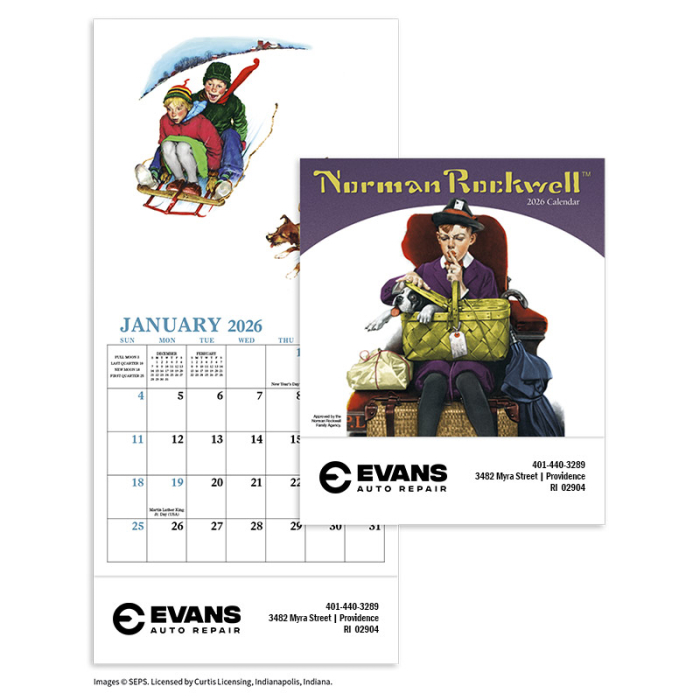 Personalized Norman Rockwell Mini Wall Calendars 