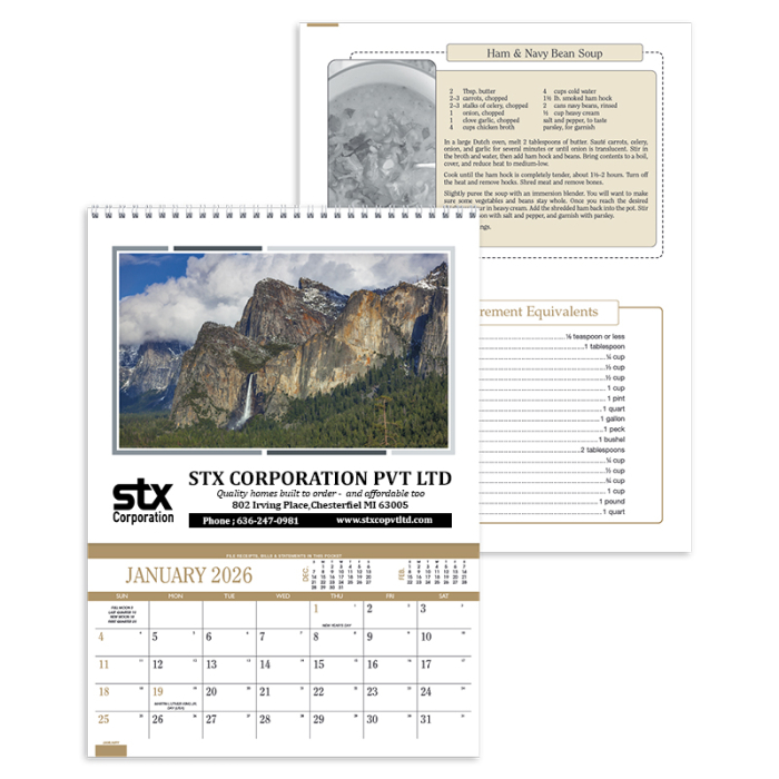 Personalized Recipe Pocket Calendars