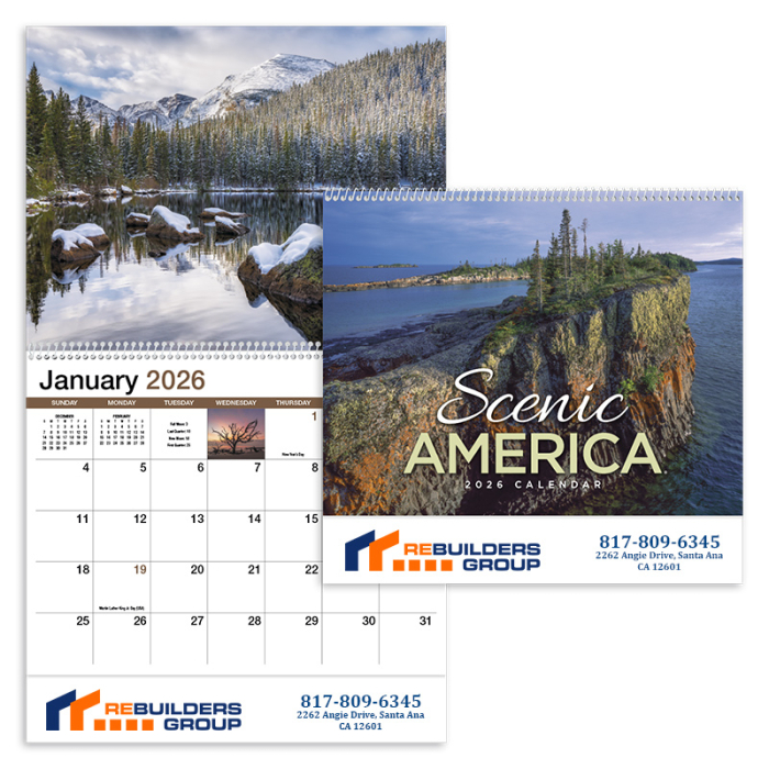 Personalized Scenic America Appointment Spiral Wall Calendars