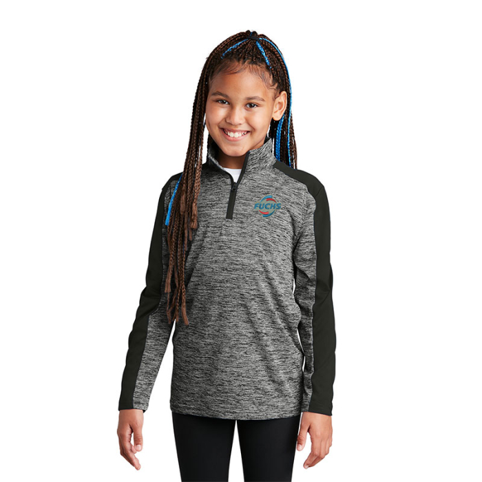 Personalized Sport-Tek® Youth PosiCharge® Electric Heather Colorblock Quarter-Zip Pullovers