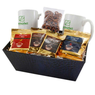 Trays with Mugs and Mini Pretzels