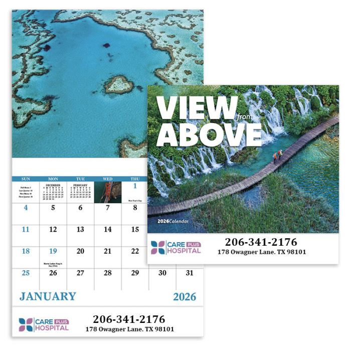 Personalized View from Above Spiral Calendars