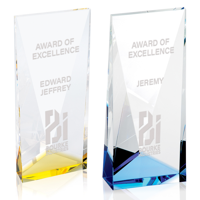Promotional Color Accent Crystal Tower Awards