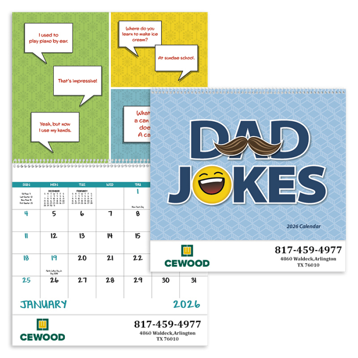Promotional Dad Jokes Spiral Calendars