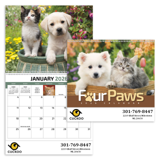 Four Paws Appointment Spiral Wall Calendars